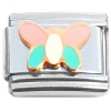 T3085pkblue Butterfly in Pink and Blue Italian Charm