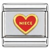 T3624red Niece Red Heart Italian Charm