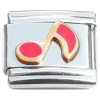 T504red Song Music Note Red Italian Charm