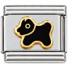 T617black Cute Dog Black Italian Charm