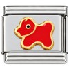 T617red Cute Dog Red Italian Charm