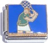 Tennis Player on Blue Italian Charm
