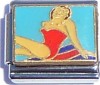 CT9085 Woman in Red Swimsuit Italian Charm