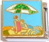 CT9308 Lounging Under Beach Umbrella Italian Charm