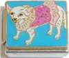 CT9335 White Chihuahua in Pink Dress Italian Charm