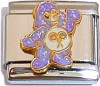 CT6199 Share Bear Purple GLITTER Italian Charm