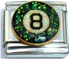 Eight Ball with Glitter Italian Charm