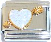 CT6466 White Heart Arrow Italian Charm
