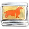CT9800 Orange Dachshund Doggy Dog Italian Charm