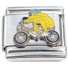 CT9815 Yellow Bike Bicycle Rider Italian Charm