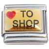CT9848 Glitter Heart Love To Shop Italian Charm