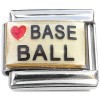 CT9851 Heart Love Baseball Italian Charm