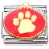 CT9863 Paw Print on Red Ornament Italian Charm