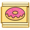 TG2002 Pink Donut Treat Gold Value Italian Charm