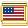 TG2003 USA American Flag Red White Blue Gold Value Italian Charm