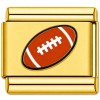 TG2007 Brown Football Sports Gold Value Italian Charm