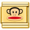 TG2008 Cartoon Monkey Face Gold Value Italian Charm
