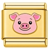 TG2031 Cute Pig Face Gold Value Italian Charm