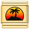TG2051 Sunset Palm Tree Gold Value Italian Charm