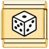 TG2053 Dice Roll Gold Value Italian Charm