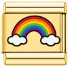TG2054 Rainbow White Clouds Gold Value Italian Charm