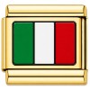 TG2063 Italy Flag Gold Value Italian Charm