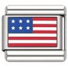 TV1003 USA American Flag Red White Blue Value Italian Charm