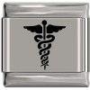 SL372 Caduceus Symbol Italian Charm