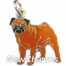 JR184 Pug Brown O-Ring Charm