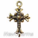 JT114 Gold Vitnage Cross ORing Charm