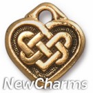 JT228 Gold Celtic Heart O-Ring Charm 