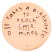 DA975 Big Heart to Teach Plate in Rose Gold for 30mm Locket
