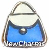 H1019bluesilver Blue Purse On Silver Floating Locket Charm