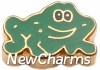 H1083 Green Frog Floating Locket Charm