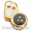 H1084 Bowling Ball and Pins Floating Locket Charm
