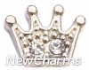 H1259silver Crown in Silver Floating Locket Charm