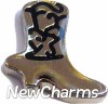H1598 Silver Cowboy Boot Floating Locket Charm