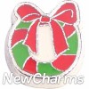 H4522 Wreath Red and Green Floating Locket Charm