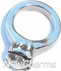H9013s Ring in Silver Floating Charm