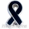 H7062 Black Ribbon Floating Locket Charm
