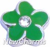 H7080 Green Flower Floating Locket Charm
