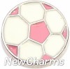 H7905 Big Pink Soccer Ball Floating Charm