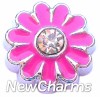 H7982 Big Hot Pink Daisy Floating Locket Charm