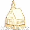 H9750 White Church Floating Locket Charm