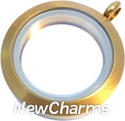SH20 Stainless Steel Brushed Gold Medium Round Locket