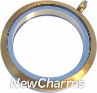 TH10 TWIST Stainless Steel  Brushed Gold  Big Round Locket