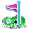 X1006 Golf Hole In One Floating Locket Charm
