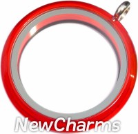 YD10 Red-Orange Acrylic Big Round Locket