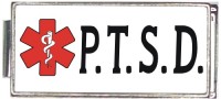 A50024 PTSD White Medical Alert Superlink Italian Charm