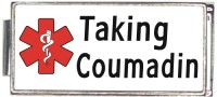 A50027 Taking Coumadin White Medical Alert Superlink Italian Charm